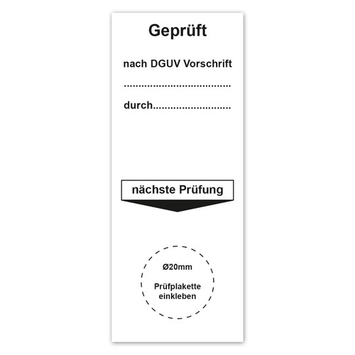 Grundplakette geprüft nach - geprüft,