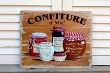Shabby Blechschild Marmelade & Honig Retro Nostalgie Landhausstil Wandbild