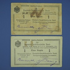 2x 1 Rupie 1.2.1916 DOA Deutsch Ostafrika