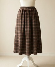 Karierter Rock braun Wollrock