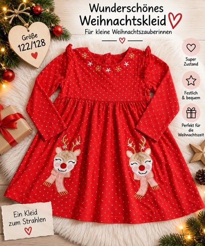 Mädchen weihnachtskleid rot - weihnachtskleid,