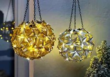 LED-Hängedeko "Stern", silber  Dekoration Innen Außen Timer Garten Wohnung