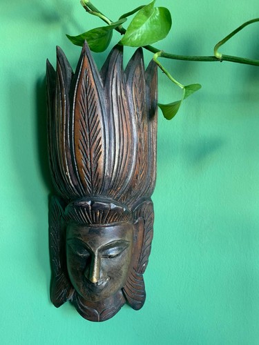 Handgeschnitzte wandmaske - handgeschnitzte,