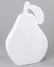 Deko-Birne Dekoobst Frucht Keramik weiß Höhe 20cm modern formano