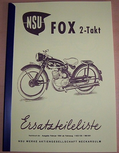 Ersatzteileliste für nsu - ersatzteileliste, nsu-fox