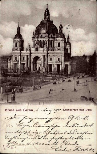 Berlin 1901 lustgarten - lustgarten, dom