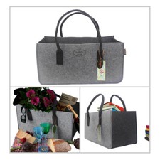 Kaminholz Tasche Holz Korb Filz Shopper Tragetasche Aufbewahrung Einkaufstasche