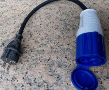 Camping Adapter CEE Schuko Verlängerung 30cm CEE-Stecker Kupplung Schuko 16A