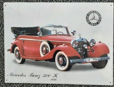 Blechschild  39x29cm :  Mercedes Benz 500K von 1936, altes Auto; Oldtimer