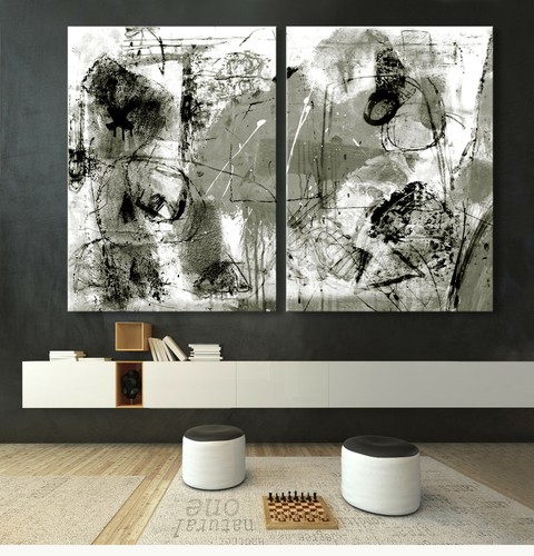 Abstrakt leinwand bild set - leinwand,