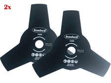 2x Dickichtmesser 3-Zahn Freischneider Messer 255 x 25,4 mm HSS Motorsense 14590