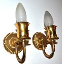 2 Wandlampen 70er Jahre KLASSIKER Vintage gold  Metall, ohne Glas,L 10 cm,T10 cm