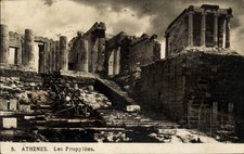 Ak Athen Griechenland,  Propyläen, antike Ruinen, Treppen,... - 4897277