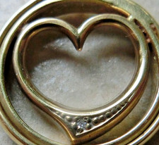 Sehr schöner Herz-Anhänger Massiv 333 Gold kl.Diamant RD 22 x4mm ca.6,98-7Gr.*