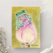 Frosch auf einer Seerose