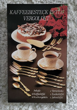 Kaffeebesteck vergoldet, Rosenmuster, neu und originalverpackt, zwei Sets