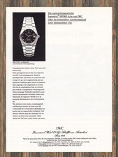 IWC Ingenieur - Reklame Werbeanzeige Original-Werbung 1990