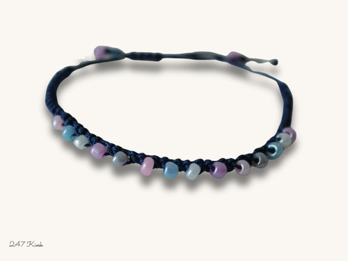 Makramee armband dunkelblau - armband,