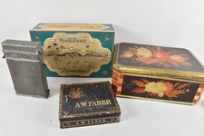 N91F38- 4x Werbe Blechdose Eisenblech Dose Kiste ua Teekanne 