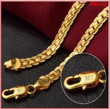 Halskette,"18K Gold Farbe" 6mm Seitlich Halskette Vergoldet 40cm