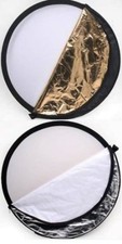 Faltreflektor mit Schwarz, Weiss, Silber, Gold, und Diffusor durchmesser 110cm