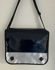 Umhängetasche Tasche LKW-Plane blau Silber Groß Ordner 40x31x12cm Messenger Bag