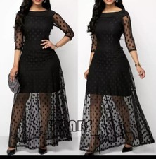 Damen Leichte Kleid , Neu , Grosse 44-46,stretch,schwarz, Mit Chiffon Teile