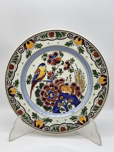 Vintage delft wandteller vogel - vintage,