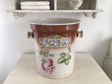 Alter Emaille Eimer Rosendekor Shabby Vintage Garten Landhaus Brocante Emaile