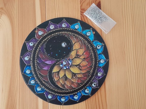Mandala blume fensterbild - mandala,