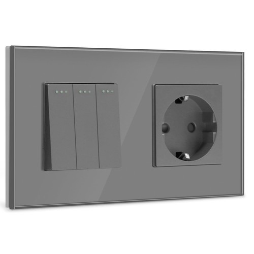 Light switch with socket - switch, 3