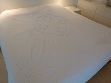 Bettbezug Aus England Baumwolle Weiss 2 Pers. 220x215 cm.