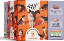 HiLife Kitten Katzennassfutter, gemischte Huhn- & Thunfischpastete 70 g (32er Pack) 