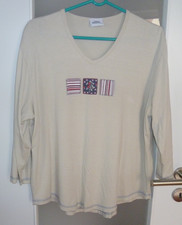 tolles Shirt von Gina Benotti mit Druck in Sand, Viskose, 3/4 Arm, Gr. XXL