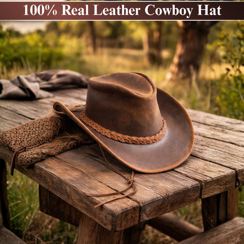 100 echtleder cowboyhut - 100%,