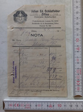 Alte originale Rechnung Julius Ed. Schönfelder Zittau vor 1945