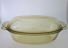 Auflaufform mit Deckel Raso Therm 3052 Jena Glas gelb Wagenfeld Bauhaus 1,5 l