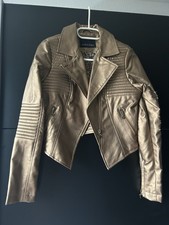 Lederjacke Gold metallisch