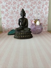 Buddha Bronze Statue 0,68kg alte Handarbeit Meditation 
