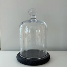 Cereria Mollá  Präsentationsglocke Glasglocke mit Holzteller für Duftkerzen NEU