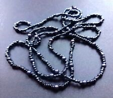 Kette  aus Rocailles, dunkelblau/anthrazitmetallic, Länge ca. 96 cm