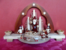 echt Erzgebirge Müller / Seiffen, Schwibbogen Bescherung, neuwertig / OVP