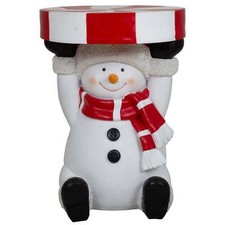 XL Schneemann Deko Tisch 54cm Weihnachten Dekoration weiß rot Outdoor geeignet