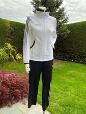 ADIDAS RESPONSE Damen Trainingsanzug/Sport Anzug/Jacke+Hose Set schwarz/weiß-XS