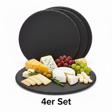 4er Set runde Schieferplatten