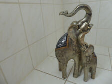 Elefanten Figuren Mutter mit Kind mit Glitzersteinen 33 cm Elefant Deko