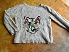 MARCCAIN kuscheliger Pullover Wolfsmotiv Alpaka,Wolle Gr. N2 (ca. 38)