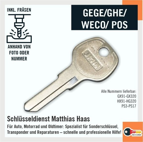 Schlüssel für gege ghe weco - schlüssel,