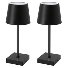 2x USB Tischleuchte Schwarz