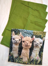 4 Outdoor Kissenbezüge grasgrün + 1 Alpaka Druck Kissenbezug 45X45 cm